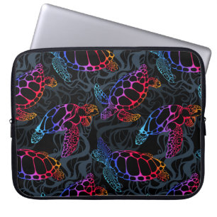 Psychedelic Sea Turtle: Boho Ocean Laptop Sleeve