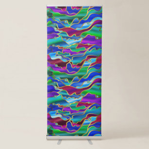 Psychedelic Seascape Stained Glass Style Retractable Banner