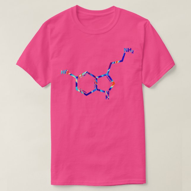 Psychedelic Serotonin Molecule T-Shirt (Design Front)