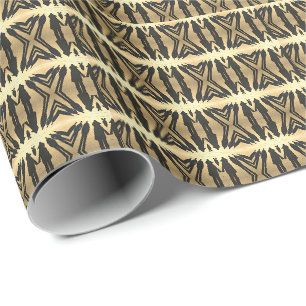Psychedelic Shadow People Gold Wrapping Paper