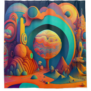Psychedelic Shower Curtain