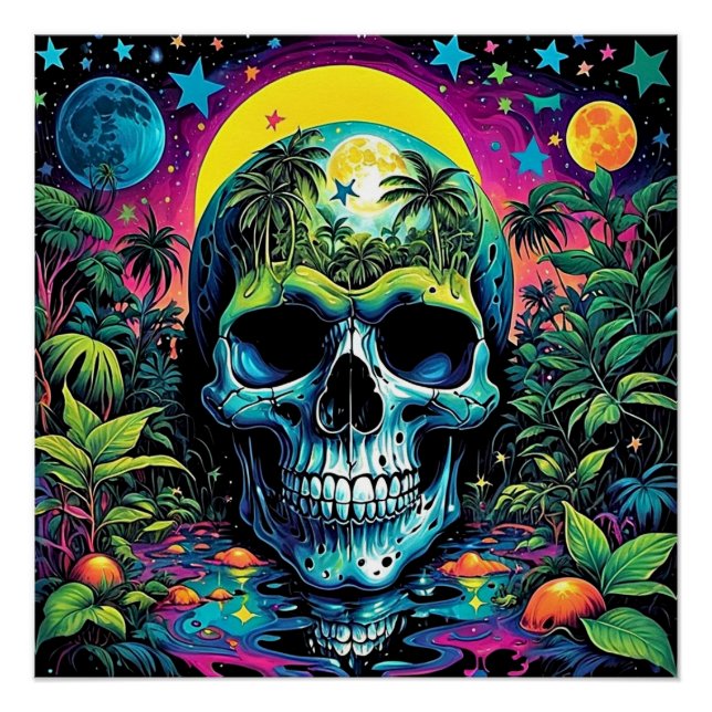 Psychedelic Skull 2 Poster (Front)