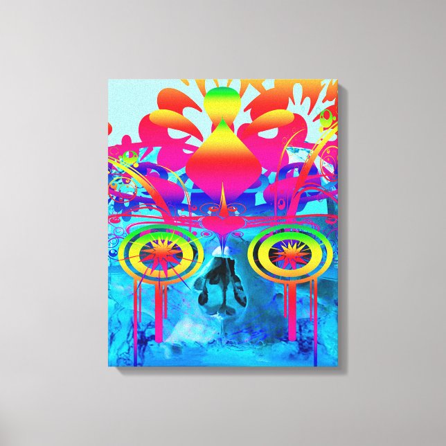 Psychedelic Skull Canvas Print (Front)