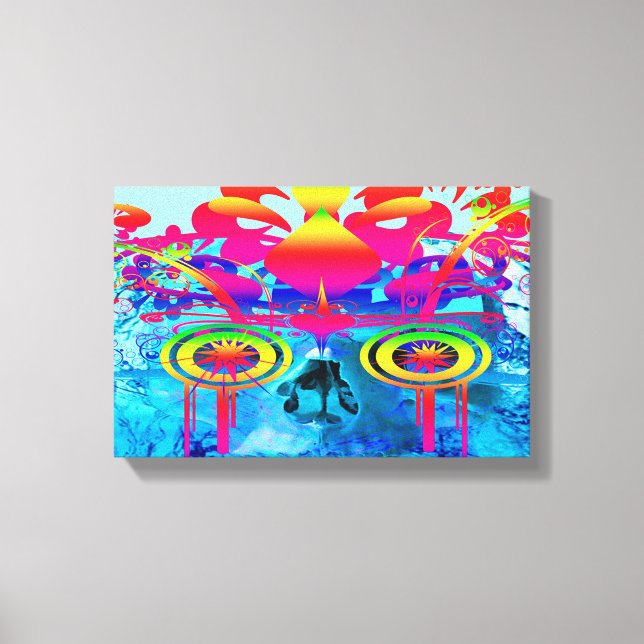 Psychedelic Skull Canvas Print (Front)