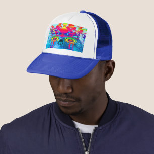 Psychedelic Skull Trucker Hat