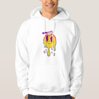 psychedelic smiley drip men's hoodie