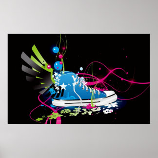 Psychedelic Sneaker Shoe Poster