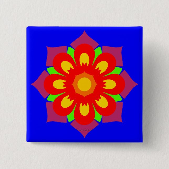 Psychedelic Snowflake 15 Cm Square Badge (Front)