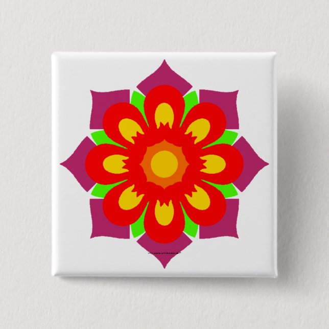 Psychedelic Snowflake 15 Cm Square Badge (Front)