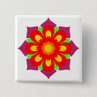 Psychedelic Snowflake 15 Cm Square Badge