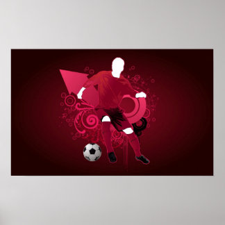 Psychedelic Soccer Player Poster