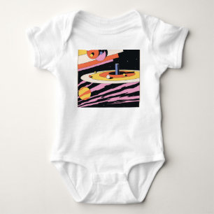 Psychedelic Space: 70s Geometric Shapes Baby Bodysuit
