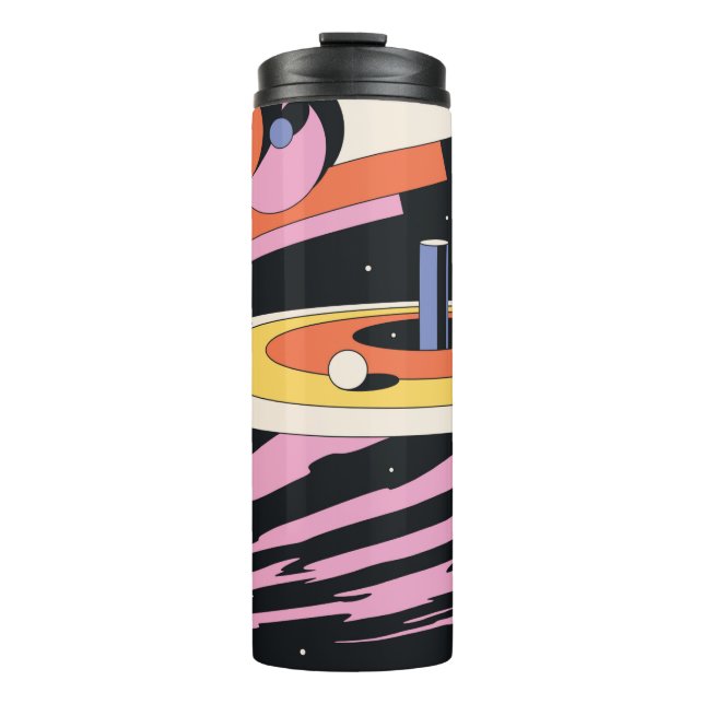 Psychedelic Space Abstract Illustration,Geometric  Thermal Tumbler (Front)