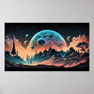 Psychedelic Space Poster