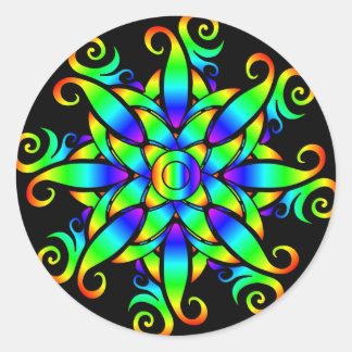 Psychedelic Sphere Spiral Classic Round Sticker