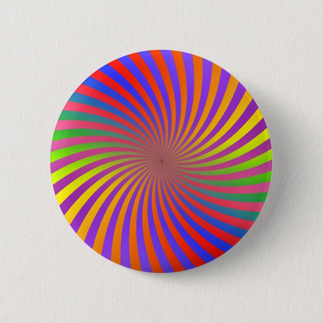 Psychedelic Spiral Design: 6 Cm Round Badge (Front)