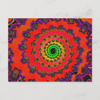 Psychedelic Spiral Fractal 2 Postcard