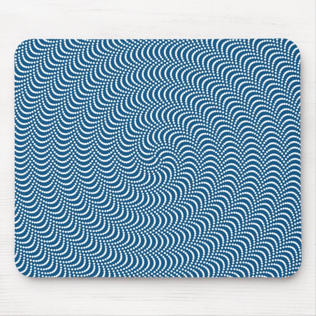 Psychedelic Spiral in Blue Mouse Mat (Front)