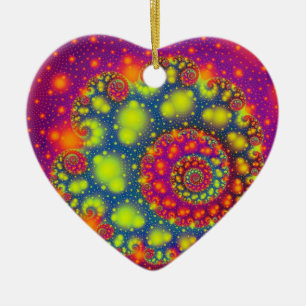 Psychedelic Spiral Neon Decorative Abstract Art Ceramic Tree Decoration