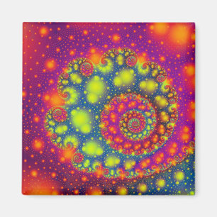 Psychedelic Spiral Neon Decorative Abstract Art Magnet