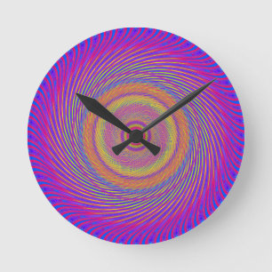 Psychedelic Spiral Pattern: Round Clock