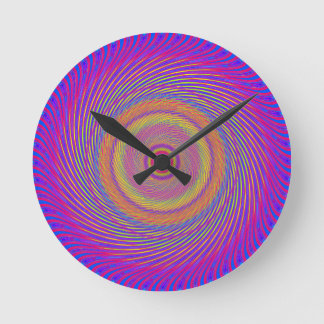 Psychedelic Spiral Pattern: Round Clock