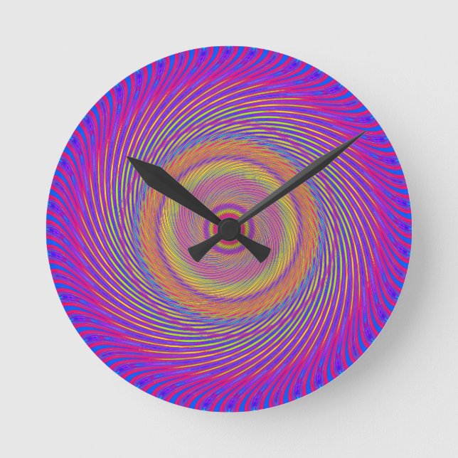 Psychedelic Spiral Pattern: Round Clock (Front)