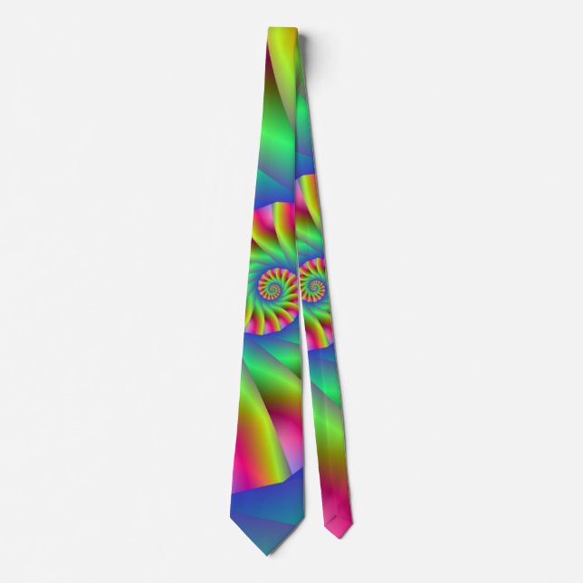 Psychedelic Spiral Steps Neck Tie (Front)