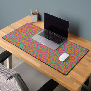 Psychedelic Spiral - Trippy 70s Swirl Desk Mat