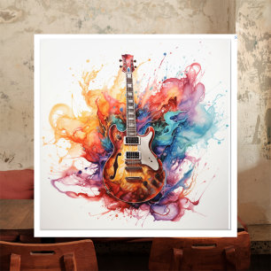 Psychedelic Splashing Guitars Photo Art #10 Print