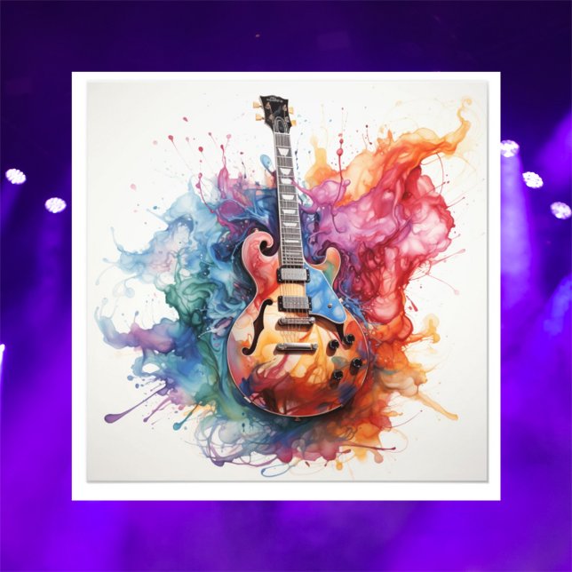 Psychedelic Splashing Guitars Photo Art #3 Print (Creator Uploaded)