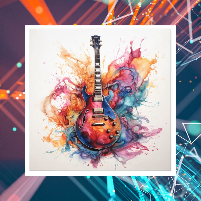 Psychedelic Splashing Guitars Photo Art #7 Print (Creator Uploaded)