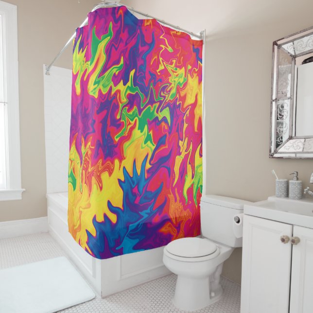 Psychedelic Splashing..... Shower Curtain (In Situ)