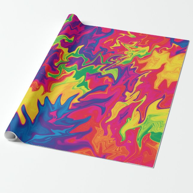 Psychedelic Splashing...... Wrapping Paper (Unrolled)