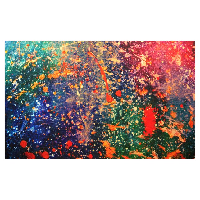 Psychedelic Splatter | Colourful Rainbow Abstract Fabric (Yard)