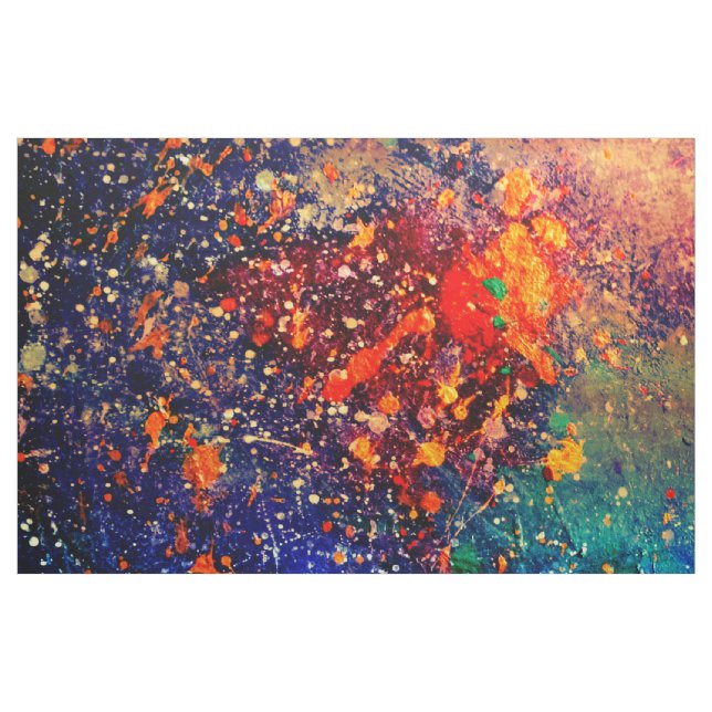 Psychedelic Splatter | Colourful Rainbow Abstract Fabric (Yard)