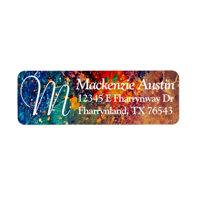 Psychedelic Splatter | Rainbow Abstract Monogram (Front)