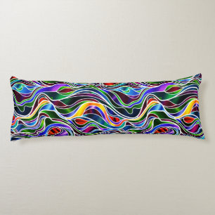 Psychedelic Stained Glass Abstract Body Cushion