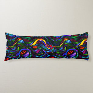Psychedelic Stained Glass Abstract Body Cushion