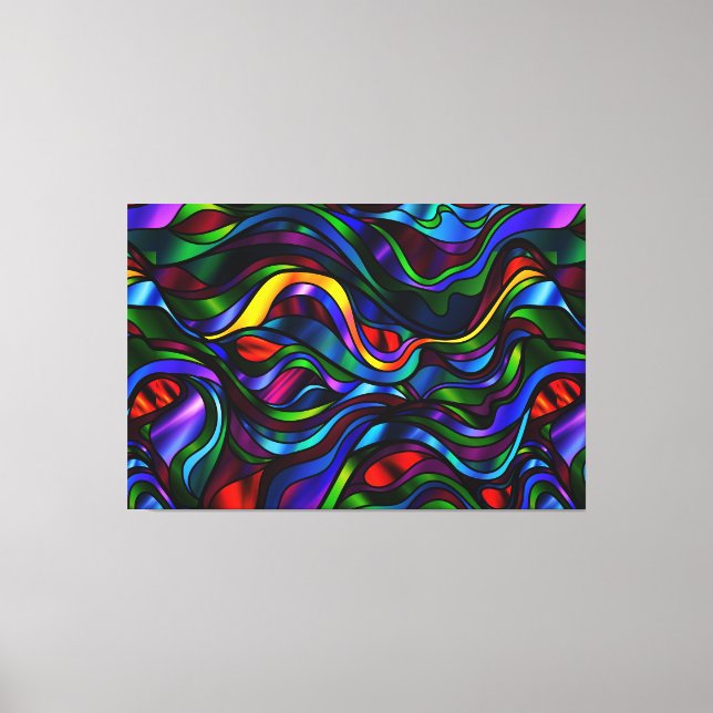 Psychedelic Stained Glass Abstract Canvas Print (Front)