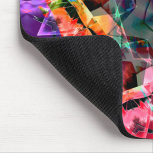 Psychedelic star with red parts and neon shades mouse mat