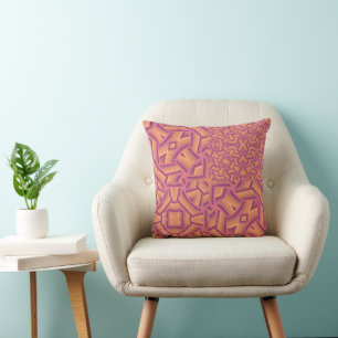 Psychedelic Starburst Pattern – Groovy Pink & Oran Cushion