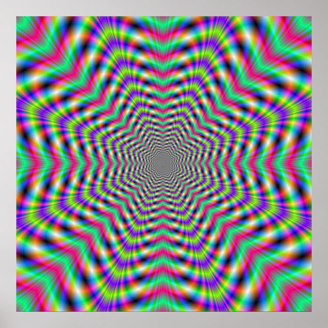 Psychedelic Stars in Stars Poster (Front)