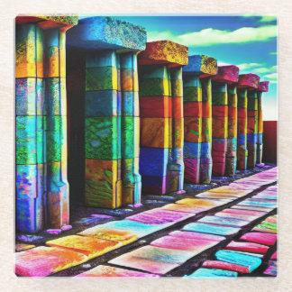 Psychedelic Stones Glass Coaster