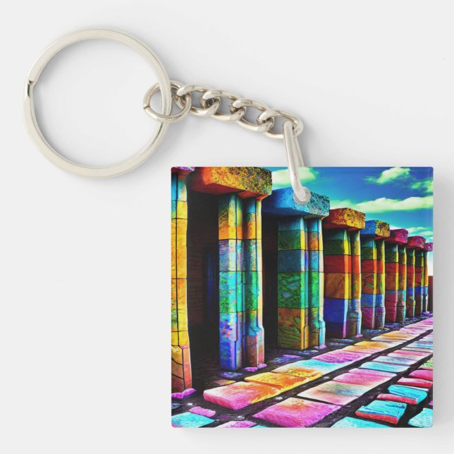 Psychedelic Stones Key Ring (Front)