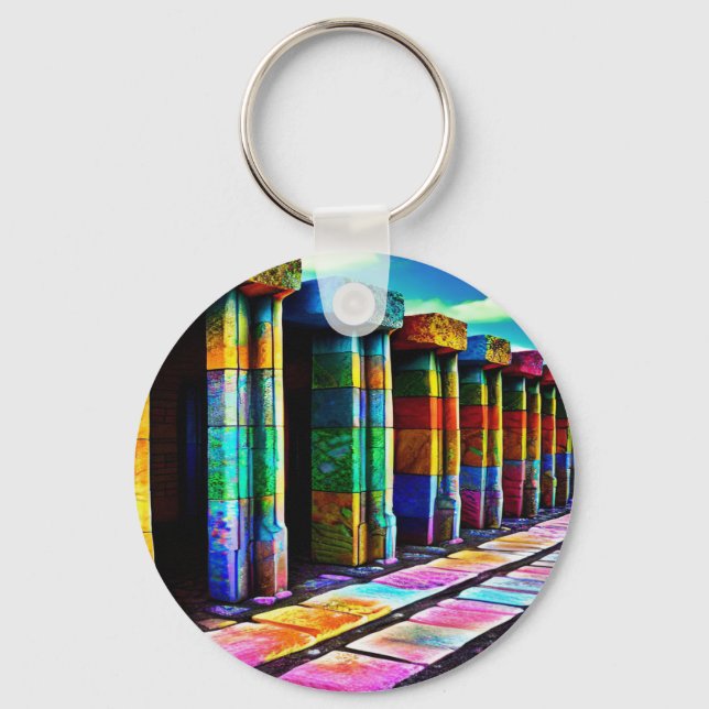 Psychedelic Stones Key Ring (Front)