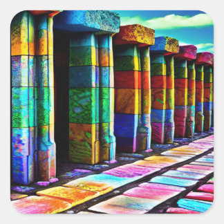 Psychedelic Stones Square Sticker