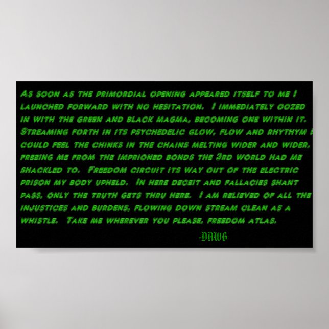 Psychedelic Stream poem print (Front)