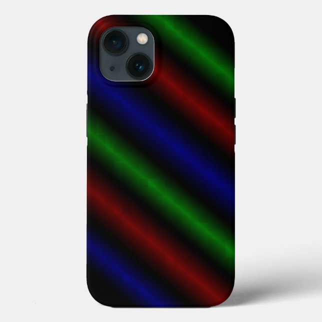 Psychedelic Stripe In Red Blue Green iPhone 13 cas Case-Mate iPhone Case (Back)