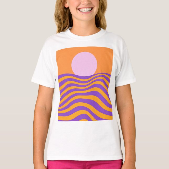 Psychedelic Sun and Rippling Waves1 T-Shirt (Front)